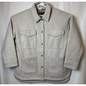 Banana Republic Womens X-Large Tan Structured 4 Pocket Shacket Shirt Jacket XL